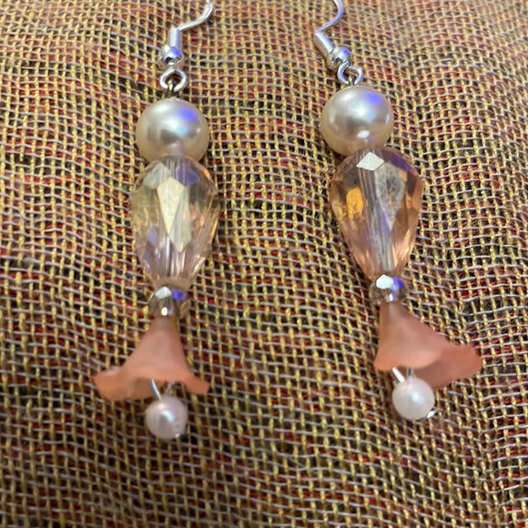 Handmade Jewelry Luminous Blooms Collection Earrings w New & Upcycled Beads - Picture 3 of 3